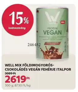 Rossmann WELL MIX FÖLDIMOGYORÓS-CSOKOLÁDÉS VEGÁN FEHÉRJE ITALPOR ajánlat