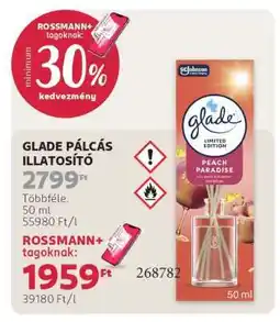 Rossmann GLADE PÁLCÁS ILLATOSÍTÓ ajánlat