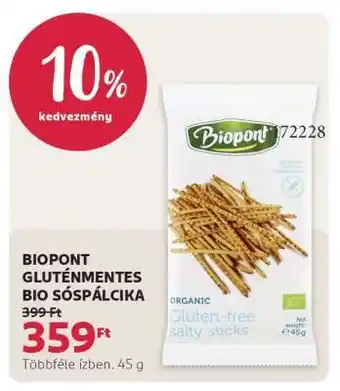 Rossmann BIOPONT GLUTÉNMENTES BIO SÓSPÁLCIKA ajánlat