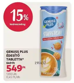 Rossmann GENUSS PLUS ÉDESÍTŐ TABLETTA ajánlat