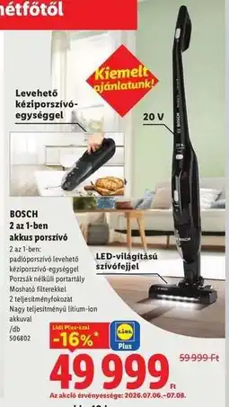 Lidl BOSCH 2 az 1-ben akkus porszívó ajánlat
