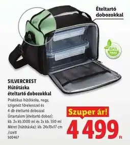 Lidl SILVERCREST Hűtőtáska ételtartó dobozokkal ajánlat