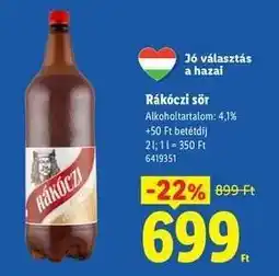 Lidl Rákóczi sör ajánlat