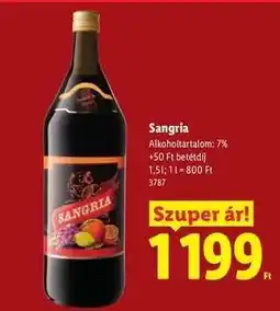 Lidl Sangria ajánlat
