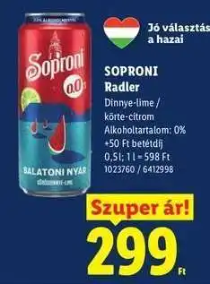 Lidl Soproni Radler ajánlat