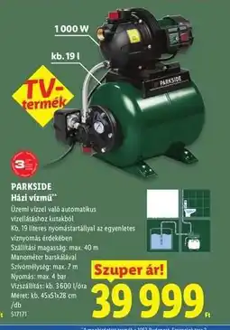Lidl PARKSIDE Házi vízmű ajánlat