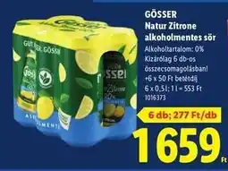 Lidl Gösser Natur Zitrone alkoholmentes sör ajánlat