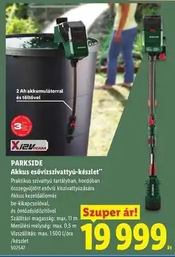Lidl PARKSIDE Akkus esővízszivattyú-készlet ajánlat