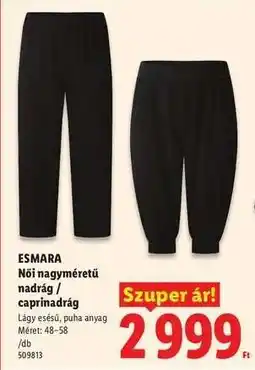 Lidl ESMARA Női nagyméretű nadrág / caprinadrág ajánlat