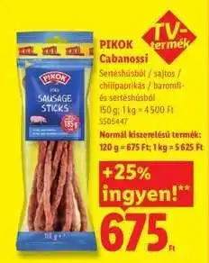 Lidl PIKOK Cabanossi ajánlat