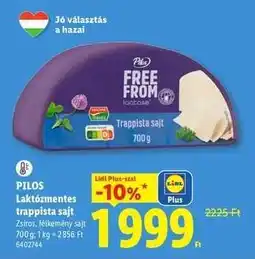 Lidl PILOS Laktózmentes trappista sajt ajánlat