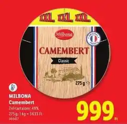 Lidl MILBONA Camembert ajánlat