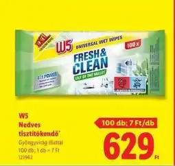 Lidl W5 Nedves tisztítókendő ajánlat