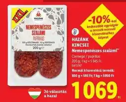 Lidl HAZÁNK KINCSEI Nemespenészes szalámi ajánlat