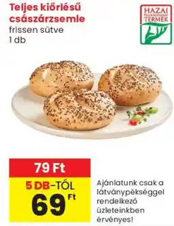 Spar Market Teljes kiőrlésű császárzsemle ajánlat