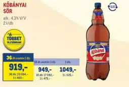Metro Kőbányai sör ajánlat