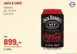 Metro Jack & Coke ajánlat