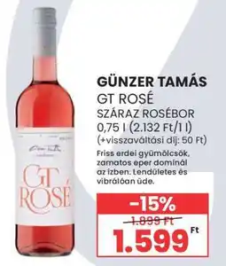 Spar Günzer Tamás GT Rosé ajánlat