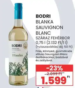 Spar Bodri Blanka Sauvignon Blanc ajánlat