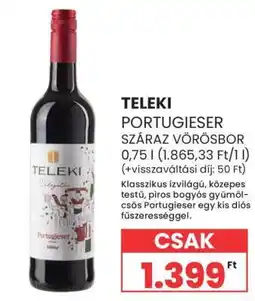 Spar TELEKI PORTUGIESER SZÁRAZ VÖRÖSBOR ajánlat