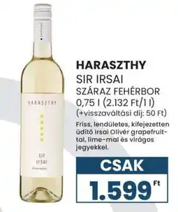Spar Haraszthy Sir Irsai Száraz Fehérbor ajánlat