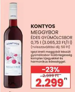 Spar KONTYOS MEGGYBOR ÉDES GYÜMÖLCSBOR ajánlat