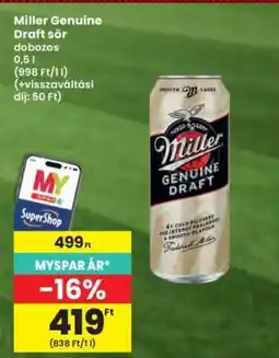 Interspar Miller Genuine Draft sör ajánlat