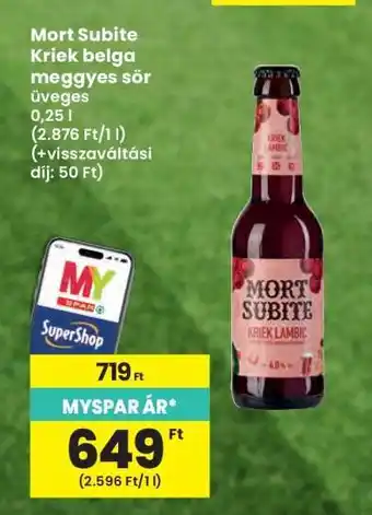 Interspar Mort Subite Kriek belga meggyes sör ajánlat