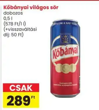 Interspar KŐBÁNYAI Világos sör ajánlat