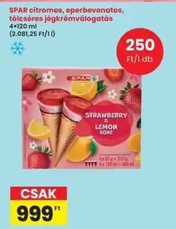Interspar SPAR citromos, eperbevonatos tölcséres jégkrémválogatás ajánlat