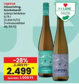 Interspar Laposa Olaszrizling, Szürkebarát ajánlat