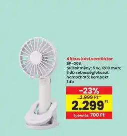 Interspar Akkus kézi ventilátor ajánlat
