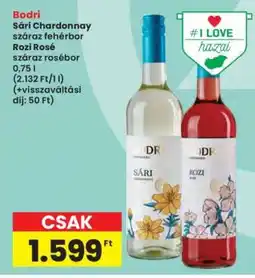 Interspar Bodri Sári Chardonnay száraz fehérbor Rozi Rosé száraz rosébor ajánlat