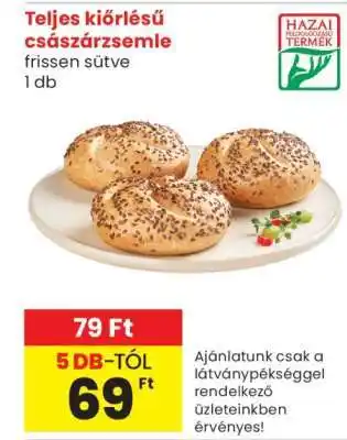 Spar Teljes kiőrlésű császárzsemle ajánlat