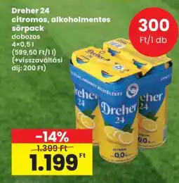 Spar Dreher 24 citromos, alkoholmentes sörpack ajánlat