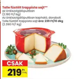 Spar Tolle füstölt trappista sajt ajánlat