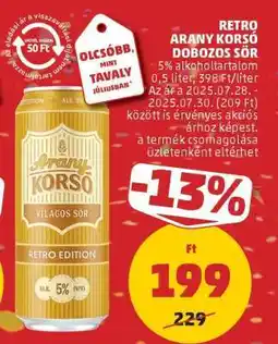 PENNY RETRO ARANY KORSÓ DOBOZOS SÖR ajánlat