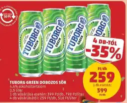 PENNY Tuborg Green dobozos sör ajánlat
