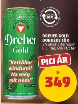 PENNY Dreher Gold Dobozos Sör ajánlat