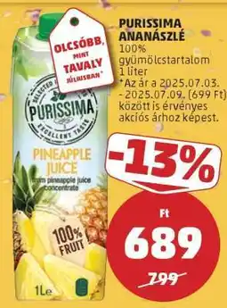 PENNY PURISSIMA ANANÁSZLÉ ajánlat