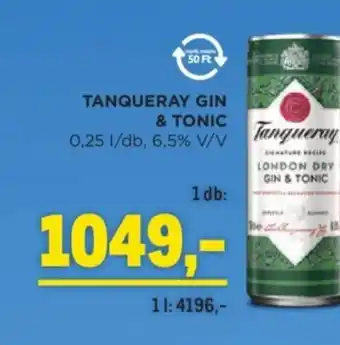 Metro Tanqueray gin & tonic ajánlat