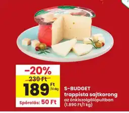 Interspar S-BUDGET trappista sajtkorong ajánlat