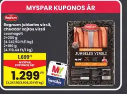 Interspar Regnum juhbeles virsli, cheddar sajtos virsli ajánlat
