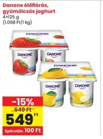 Interspar Danone élőflórás, gyümölcsös joghurt ajánlat