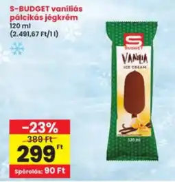 Interspar S-BUDGET vaníliás pálcikás jégkrém ajánlat