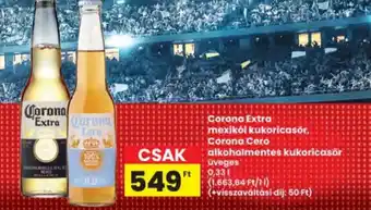 Interspar Corona Extra mexikói kukoricasör, Corona Cero alkoholmentes kukoricasör ajánlat