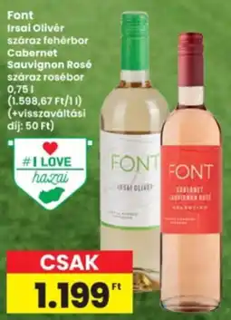 Interspar Font Irsai Olivér száraz fehérbor ajánlat