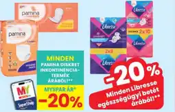 Interspar Minden Libresse egészségügyi betét árából! ajánlat