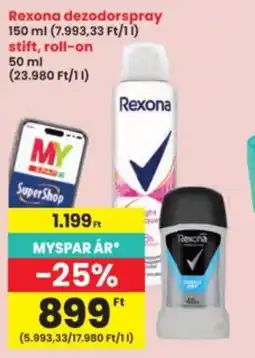 Interspar Rexona dezodorspray stift, roll-on ajánlat