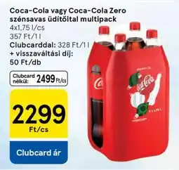 Tesco Coca-Cola vagy Coca-Cola Zero szénsavas üdítőital multipack ajánlat